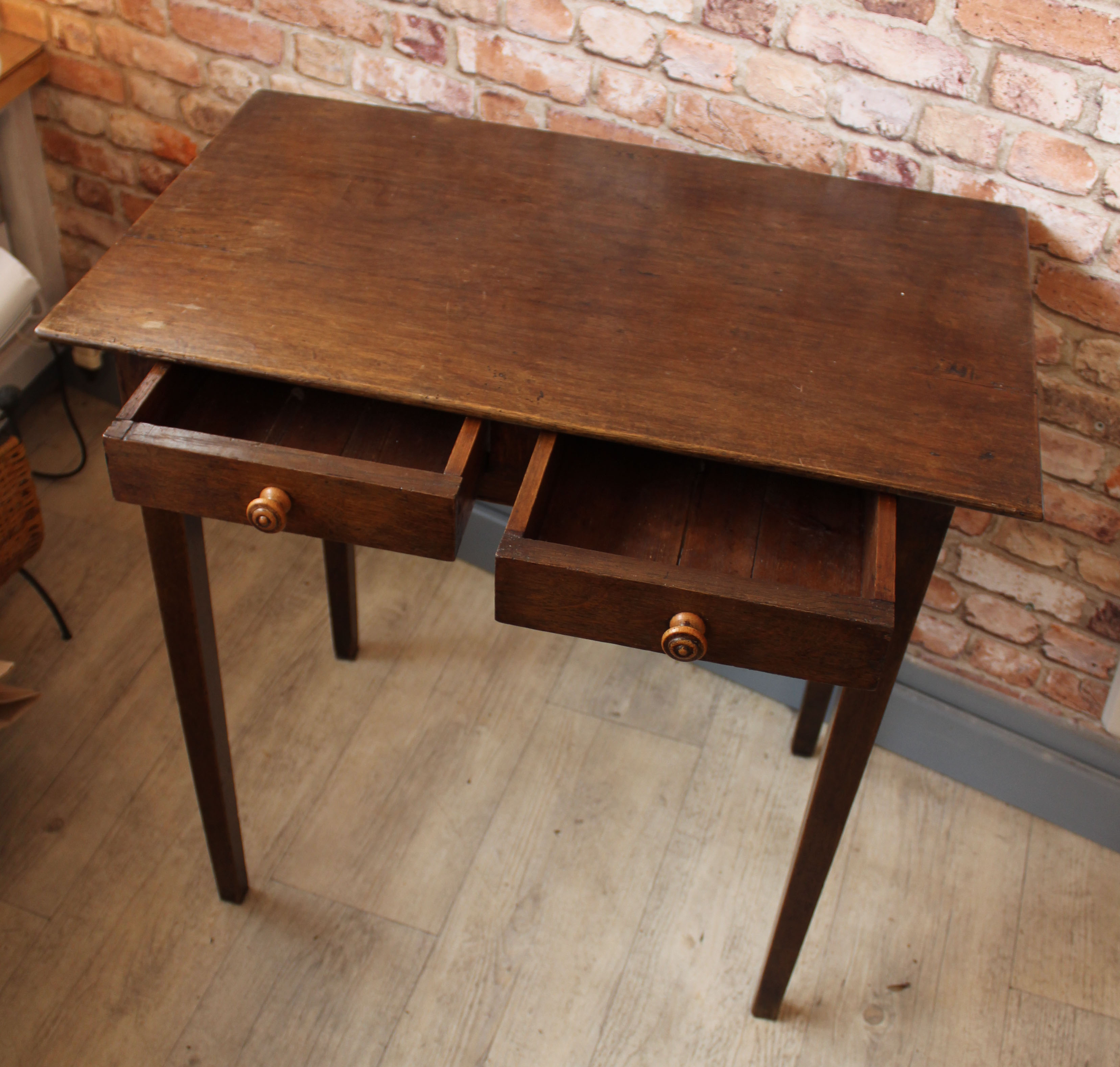 Oak side table 2 drawers or children's desk