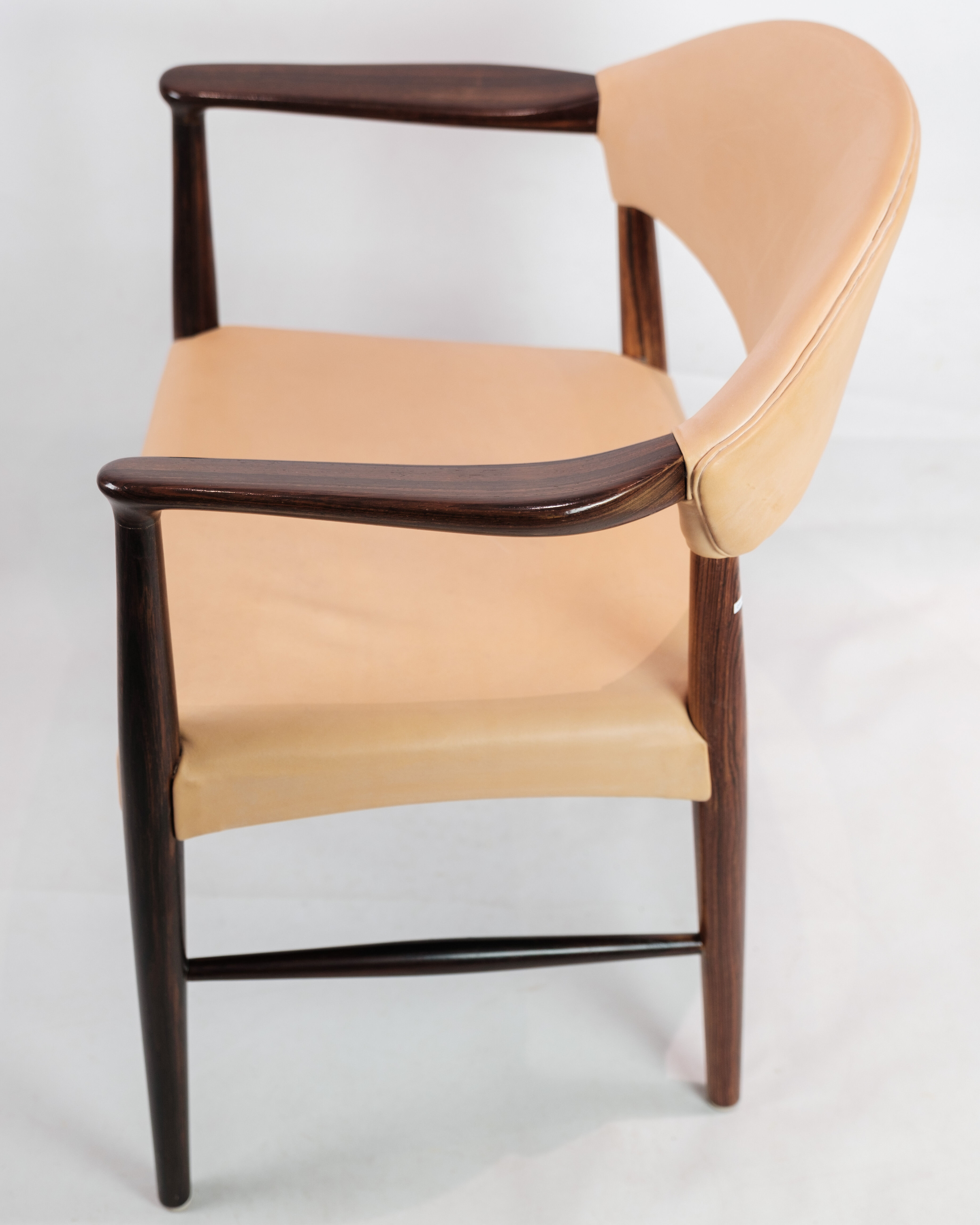 Armchair in Rosewood with Light Natural Leather Designed by Kurt Ol