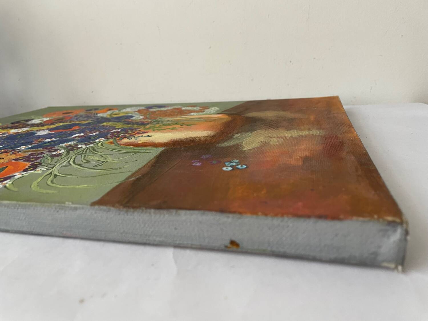 Old painting bouquet of flowers