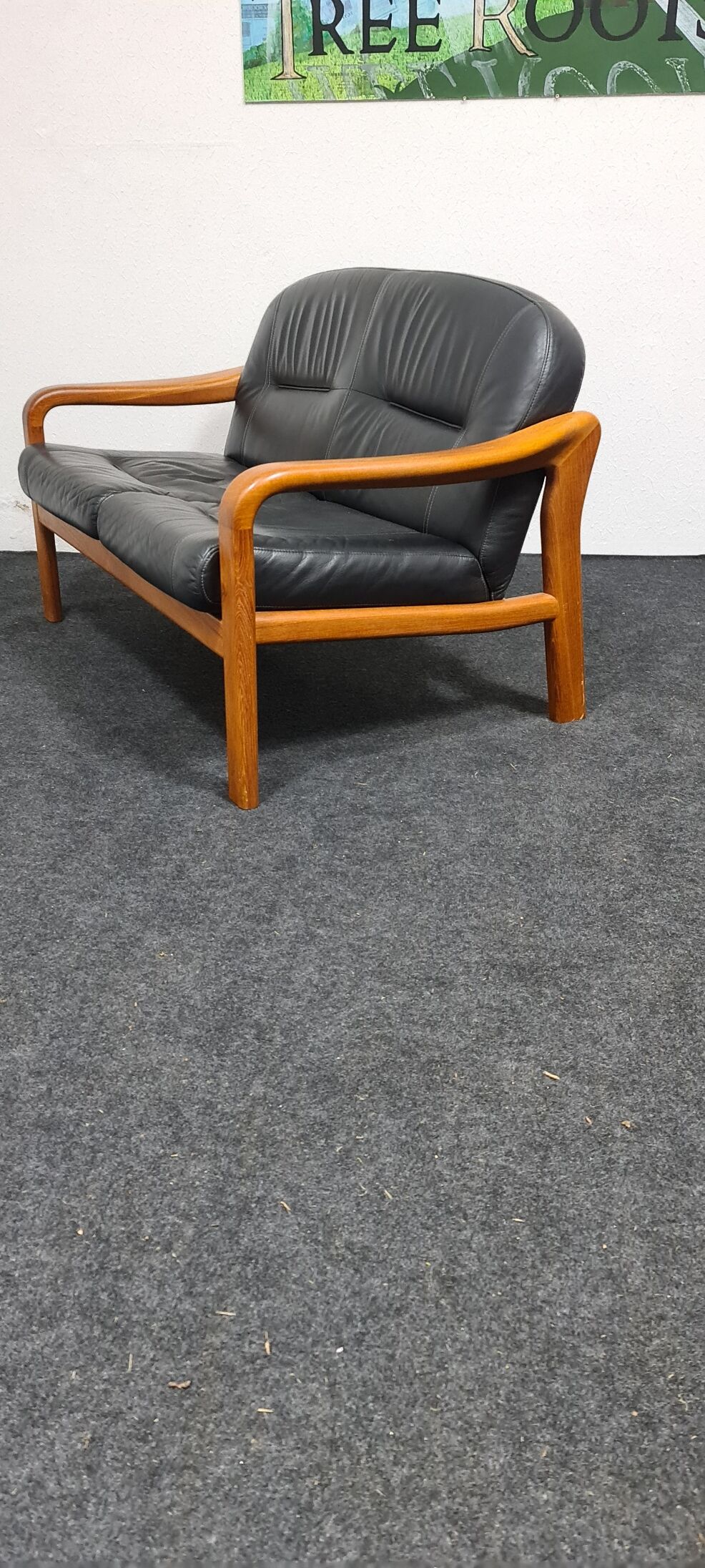 Vintage teak Danish design two seat sofa by Komfort Denmark