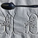 Tablecloth monogram MD square English embroidery