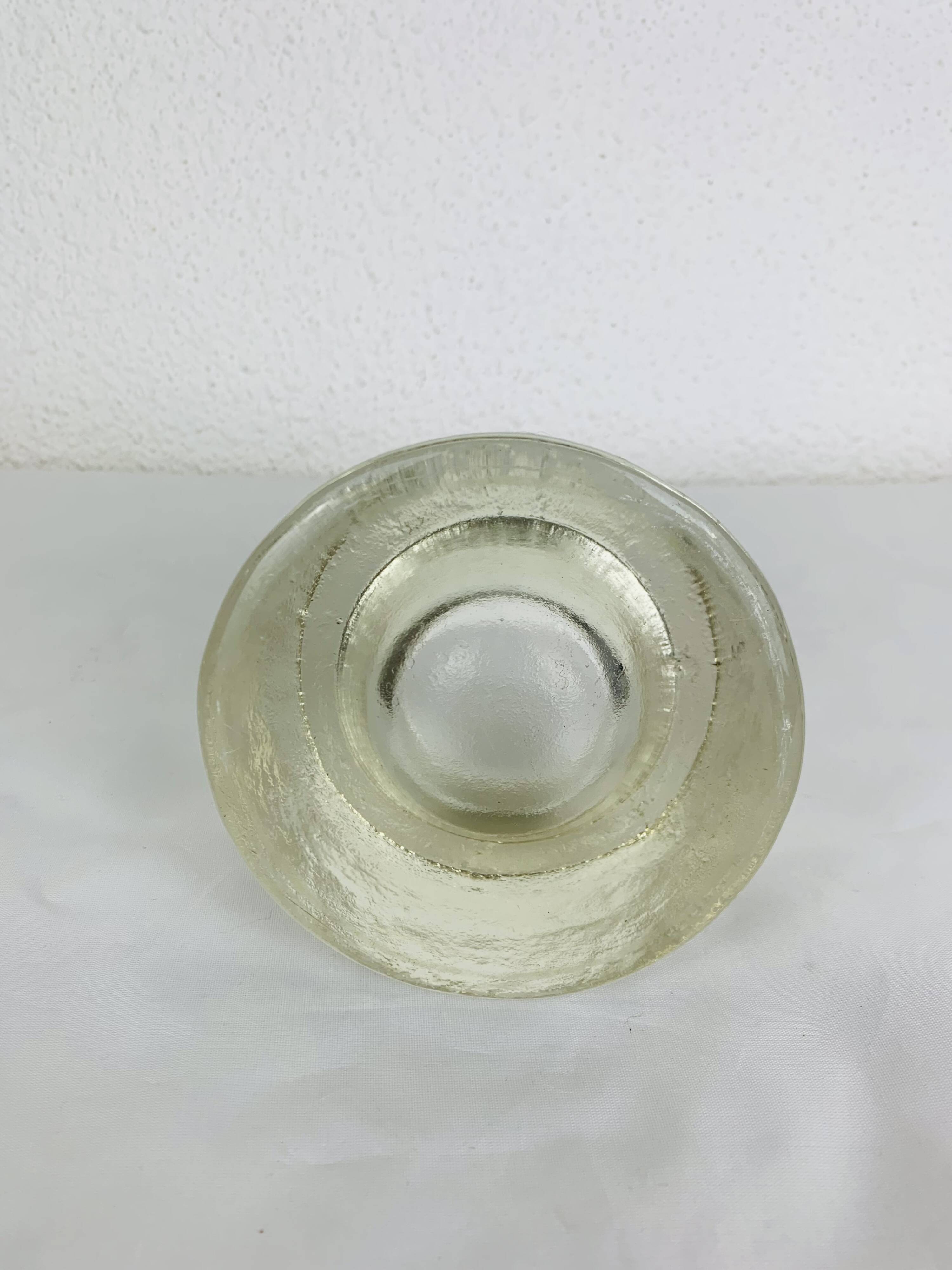 Vintage solid glass ice cube tray, ashtray