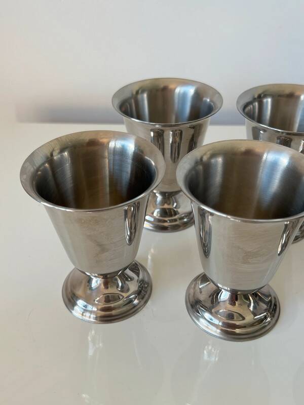 Set of 6 vintage Guy Degrenne stainless steel ice cream or sorbet cups