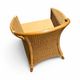 2 x wicker and bamboo patio chair / 1980s / faux suede / alcantara