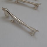 6 silver plated basset knife holders