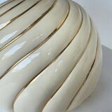 Barbi Ivory and Gold Ceramic Spherical Table Lamp