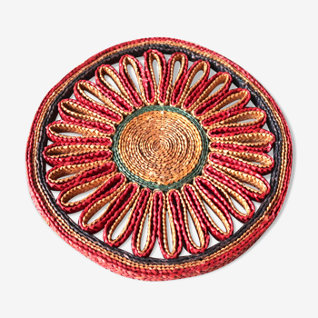 Braided round table mat, 70s