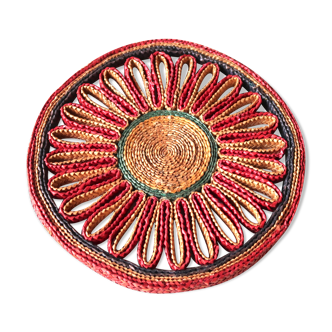 Braided round table mat, 70s