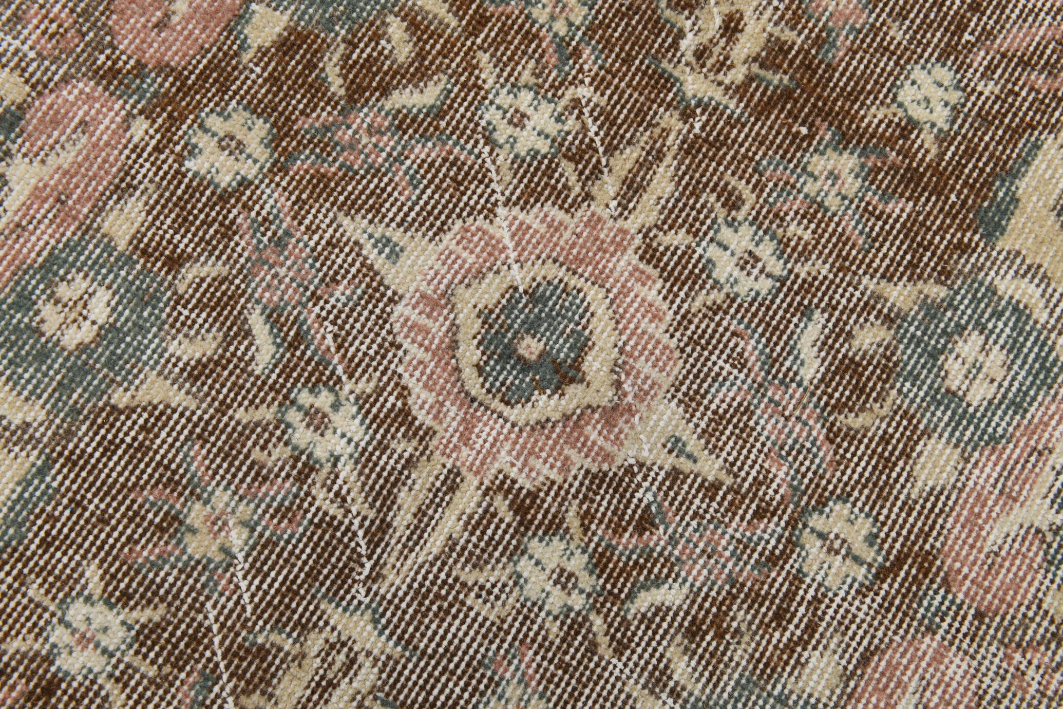 vintage madellion wool rug, Beige Brown Wool rug 6x10 large carpet