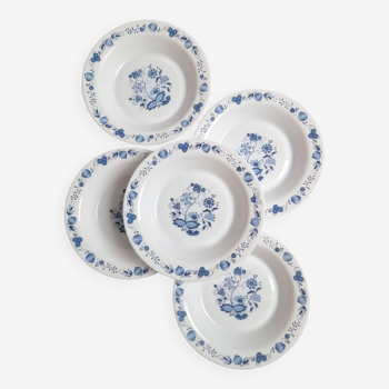 Assiettes creuses vintage bleu arcopal