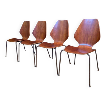 Chairs by Herbert Hirche for Jofy Stalmobler, Denmark, 1950s, set of 4