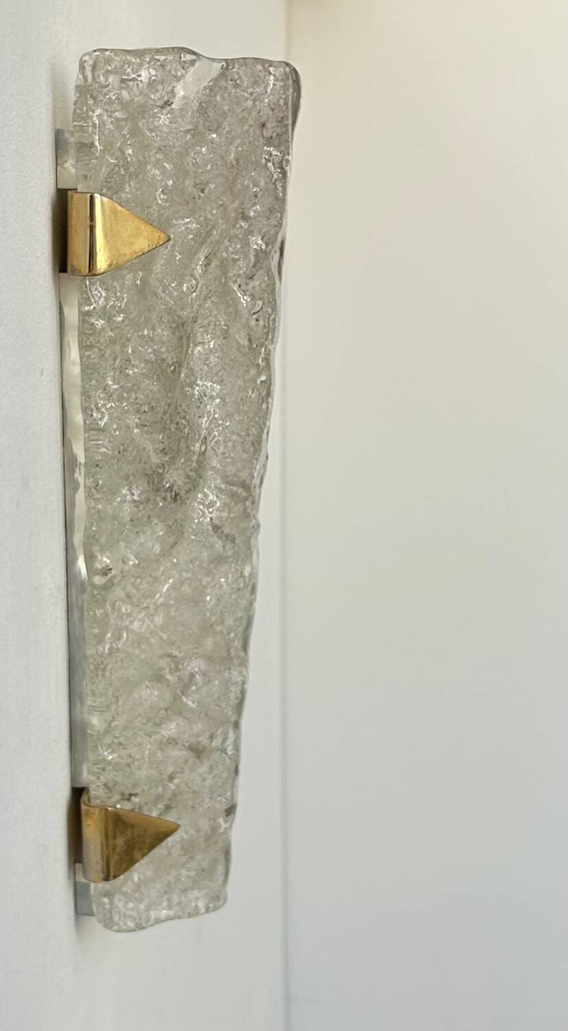 Vintage Hillebrand wall lamp, brass and Murano glass, Germany 1960s