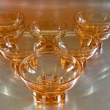 8 vintage pink molded glass bowls from the 40s and 50s