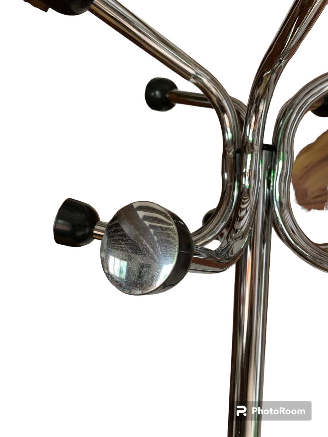 Parrot coat rack on chrome stand