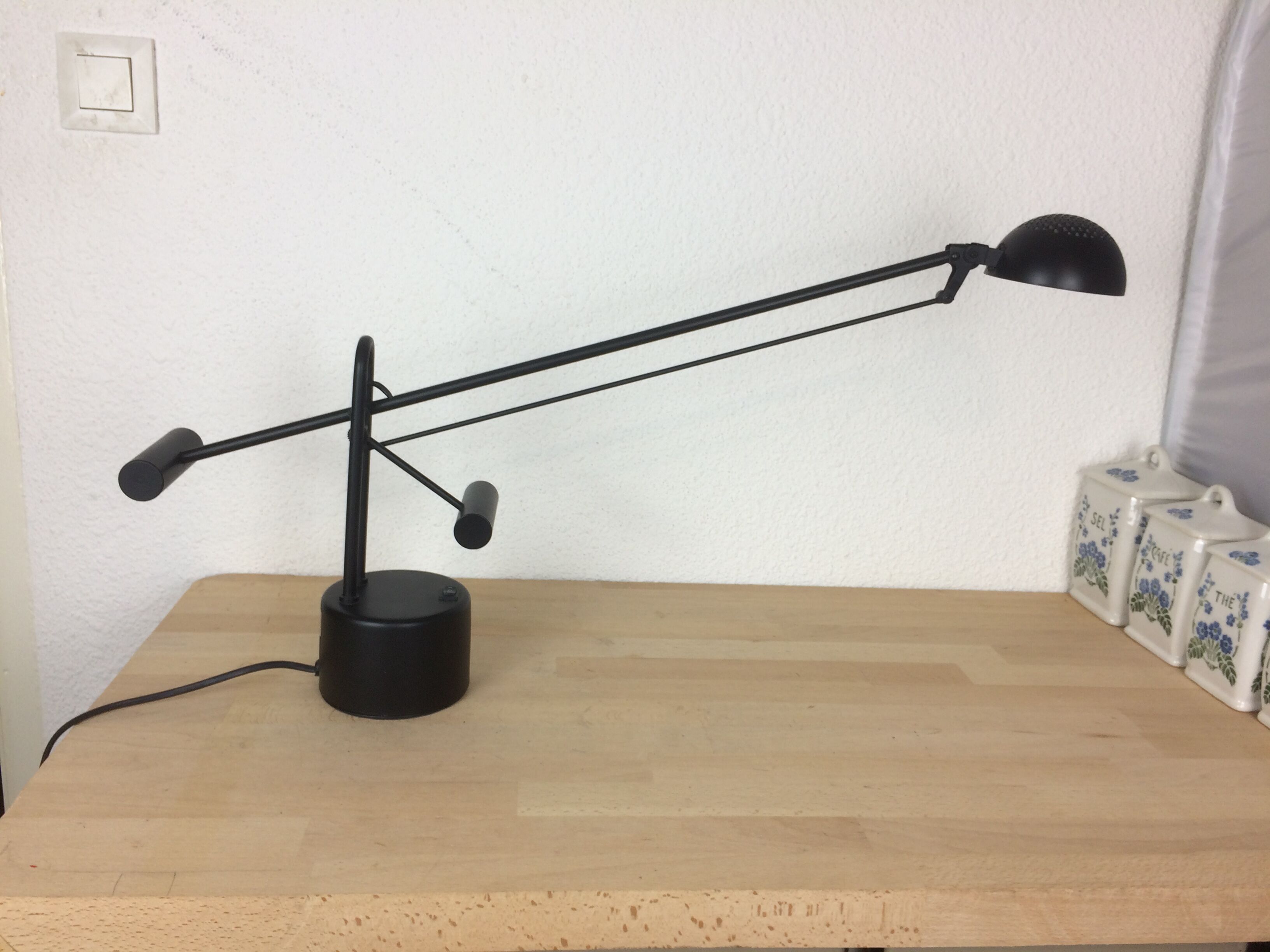 1980 Black Metal Balance Desk Lamp