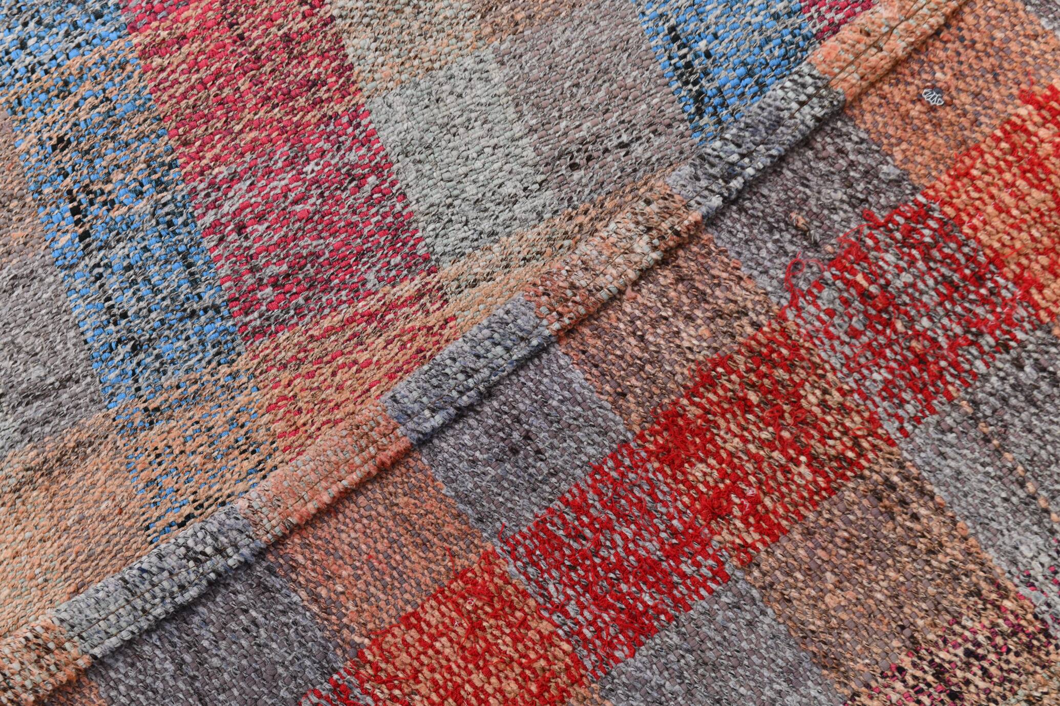 5x8 Shades Of Multicolor Handmade Kilim Rug, 160x258Cm