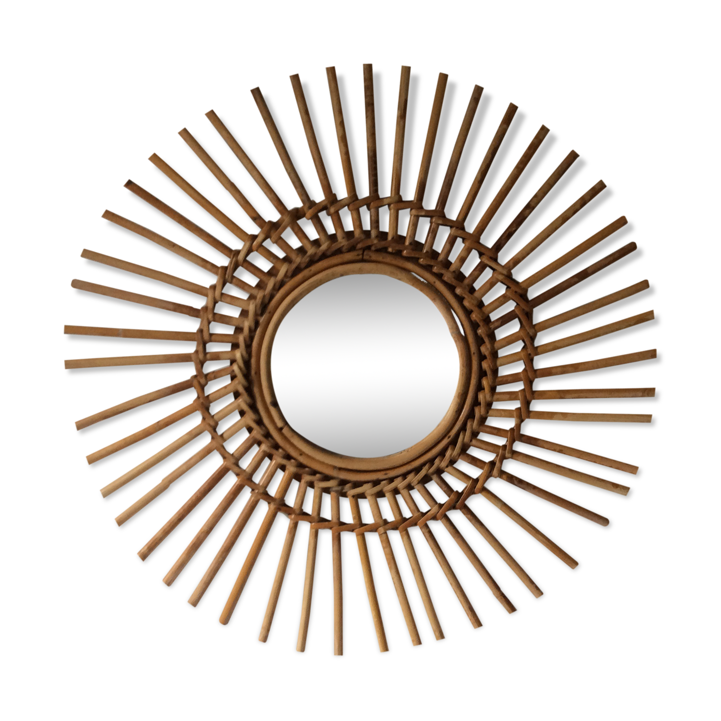 Vintage rattan mirror - 57cm