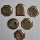 Set of 6 Moroccan mirrors in vintage openwork brass