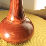 Lampe bois et verre en opaline vintage