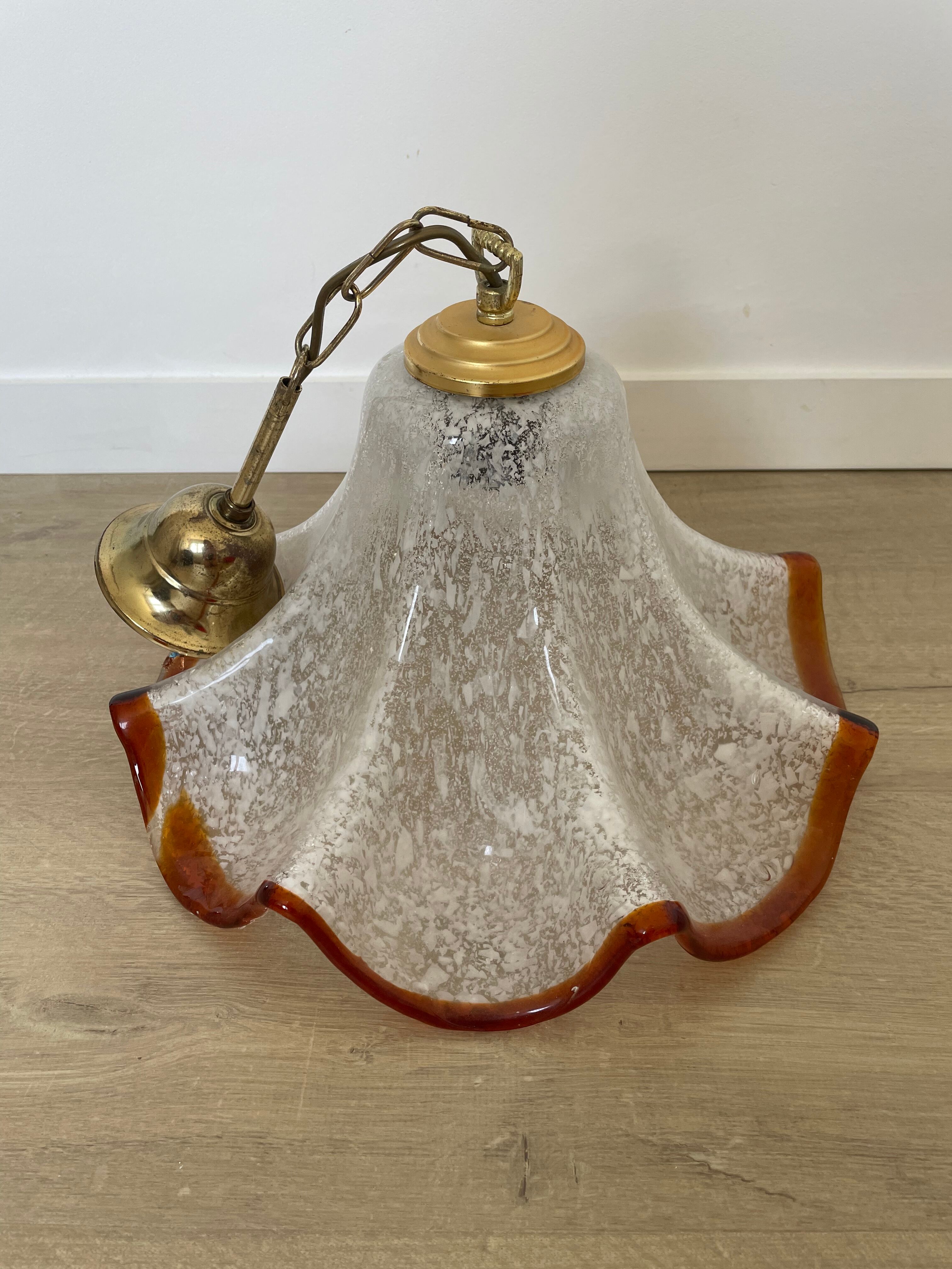 Chandelier tulips glass Mazzega Murano Pendant lamp 1970
