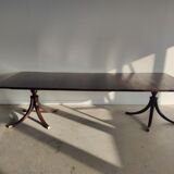 English dining room table in mahogany veneer late nineteenth with two extensions (from 1m80 to 2m80)