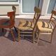Set of 18 mismatched wooden bistro chairs - vintage