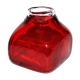 DESIGN square vase in red lined blown glass 11cm dlg Whitefriars