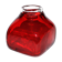DESIGN square vase in red lined blown glass 11cm dlg Whitefriars