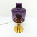 Lampe scandinave Hans-Agne Jakobsson laiton et verre violet B 102