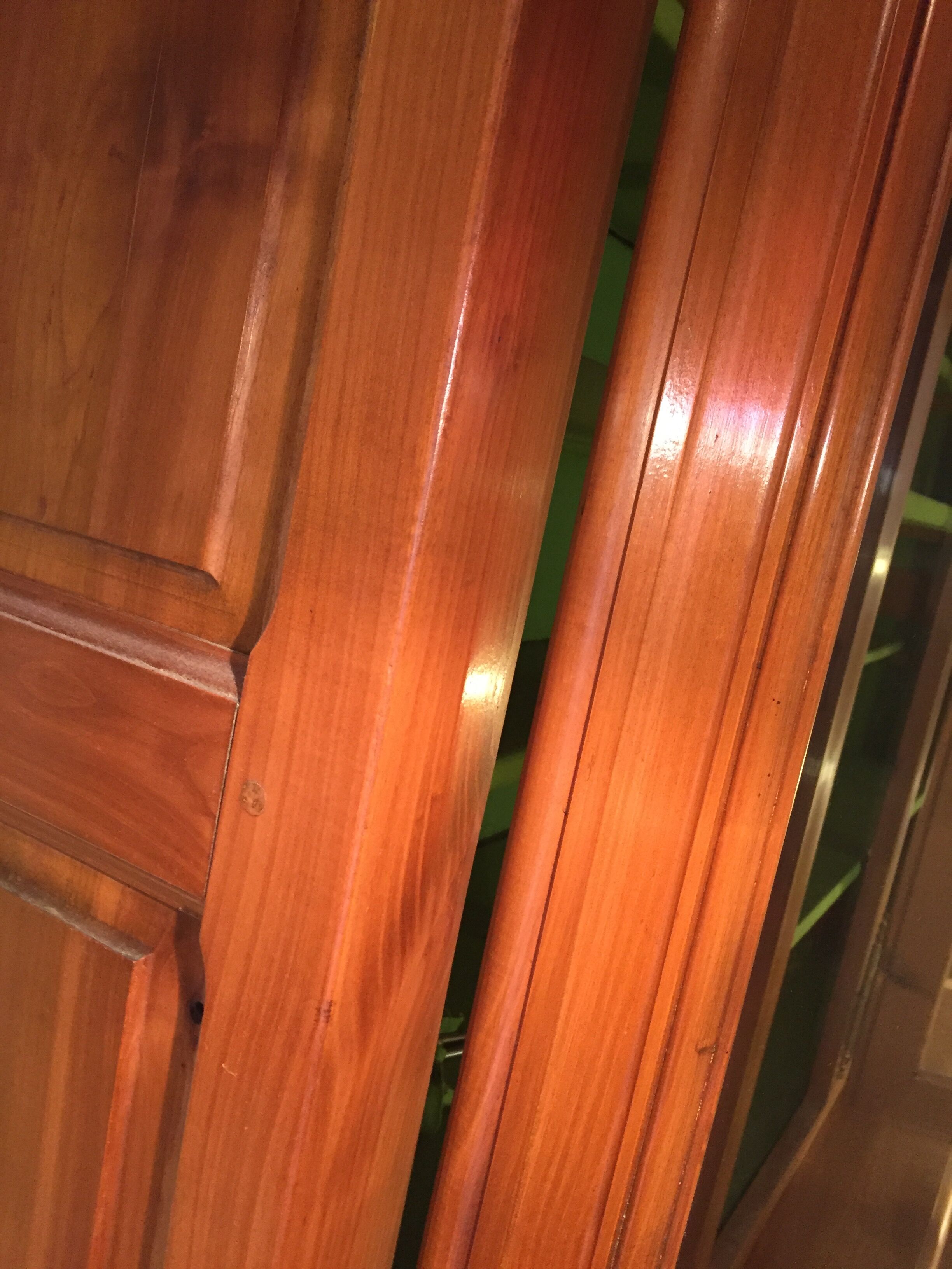 Vintage glass library in solid cherry