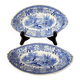 Set of 2 Villeroy and Boch Burgenland blue serving dishes.