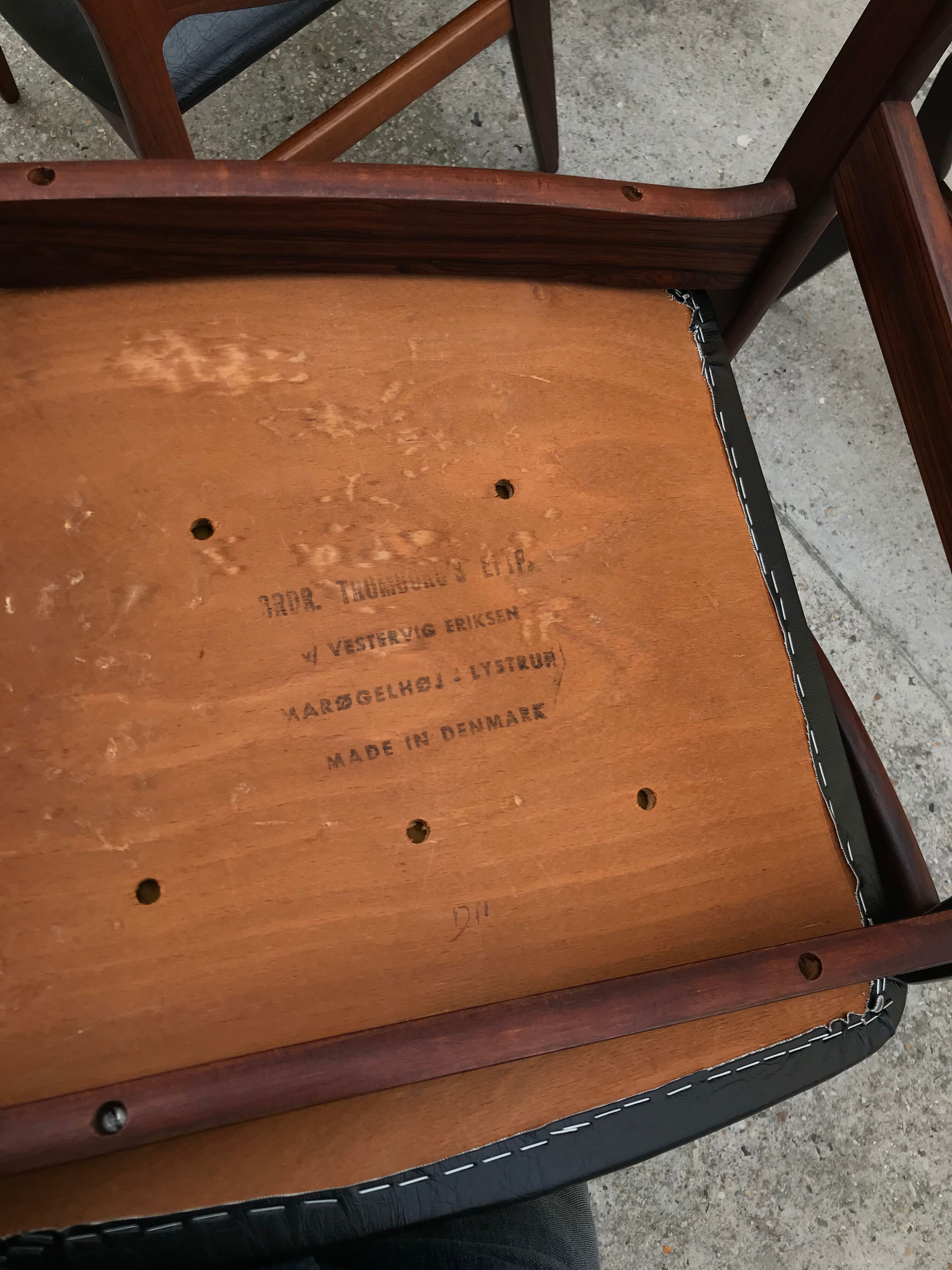 4 chaises en palissandre de Vestervig Eriksen