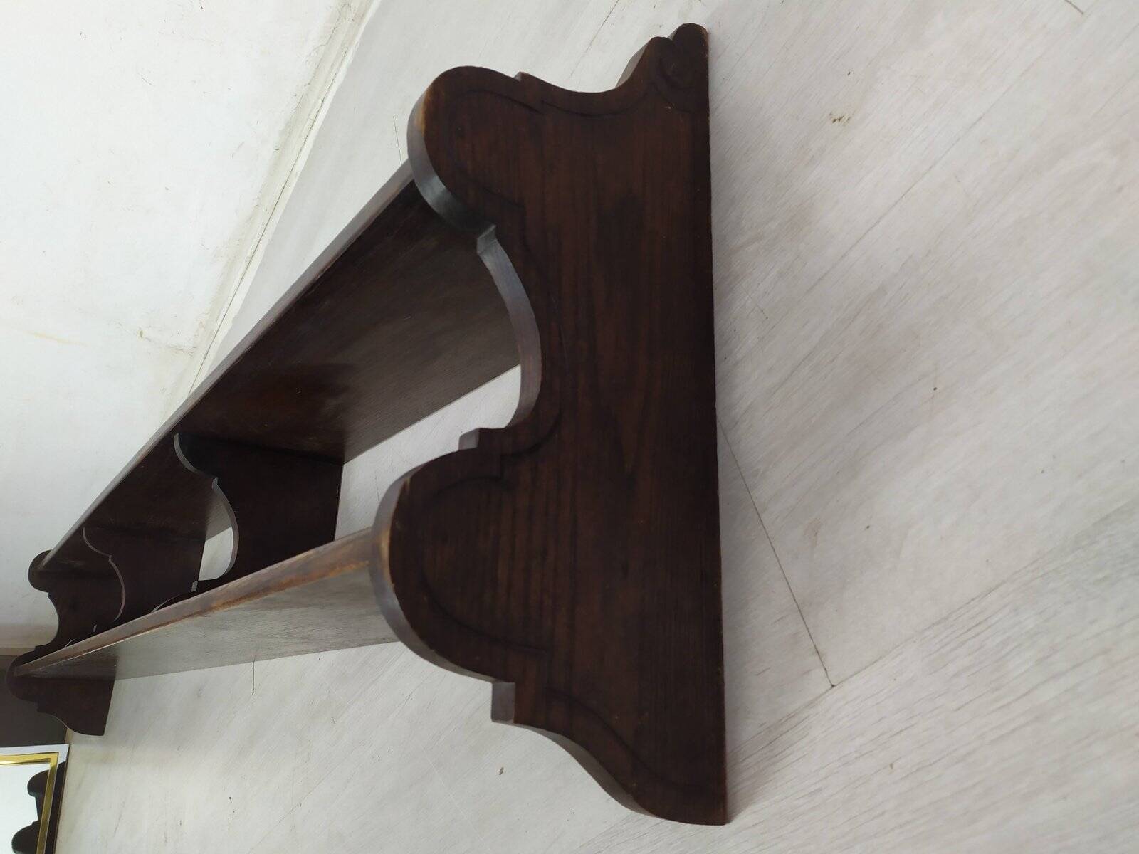Rustic oak wall shelf