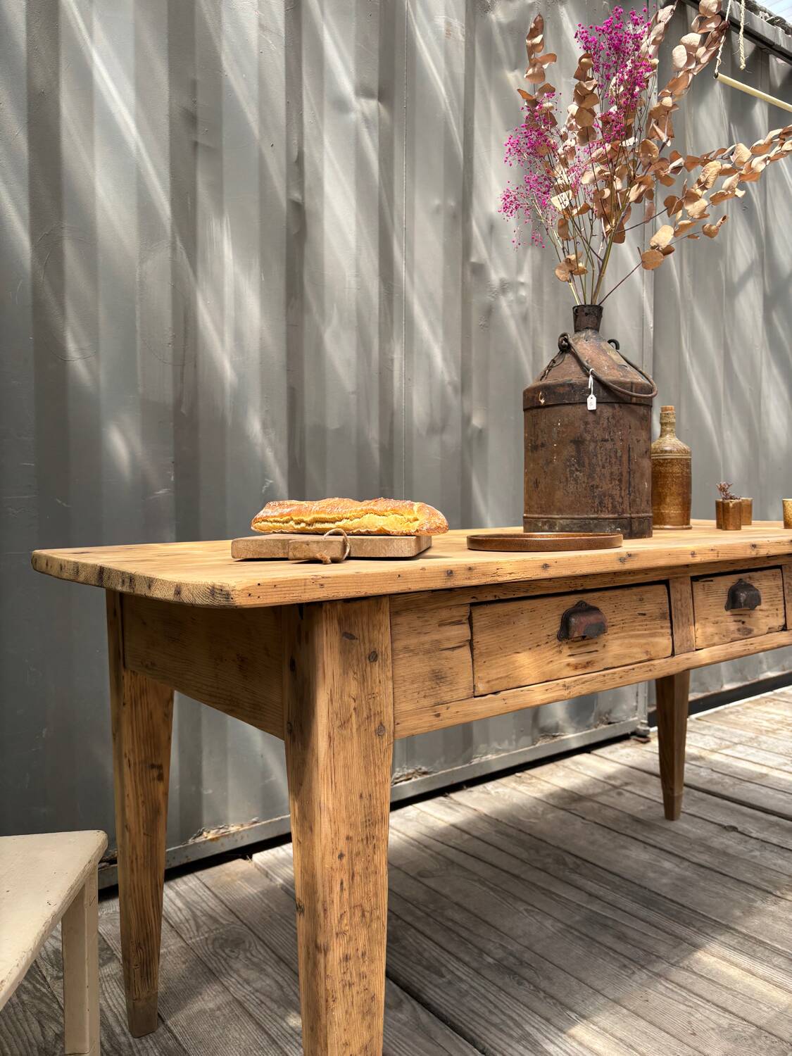 3-drawer farmhouse table
