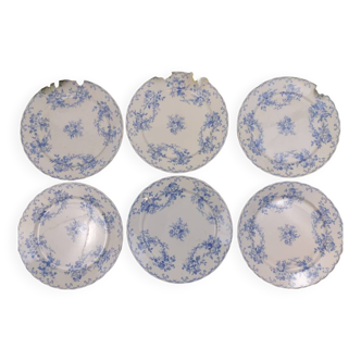 6 assiettes plates Sarreguemines "Bertha"