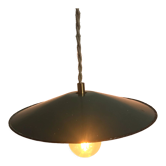 Industrial pendant light in grey-green metal