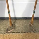 Former pair of Ramy wooden skis - vintage mountain chalet deco sticks