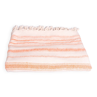 Hand-woven towel: Cotton Clementine stripes