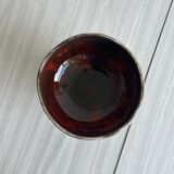 Textured ceramic footed bowl