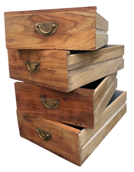 Wooden drawer brass handle