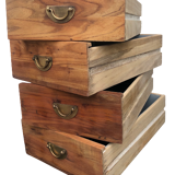 Wooden drawer brass handle