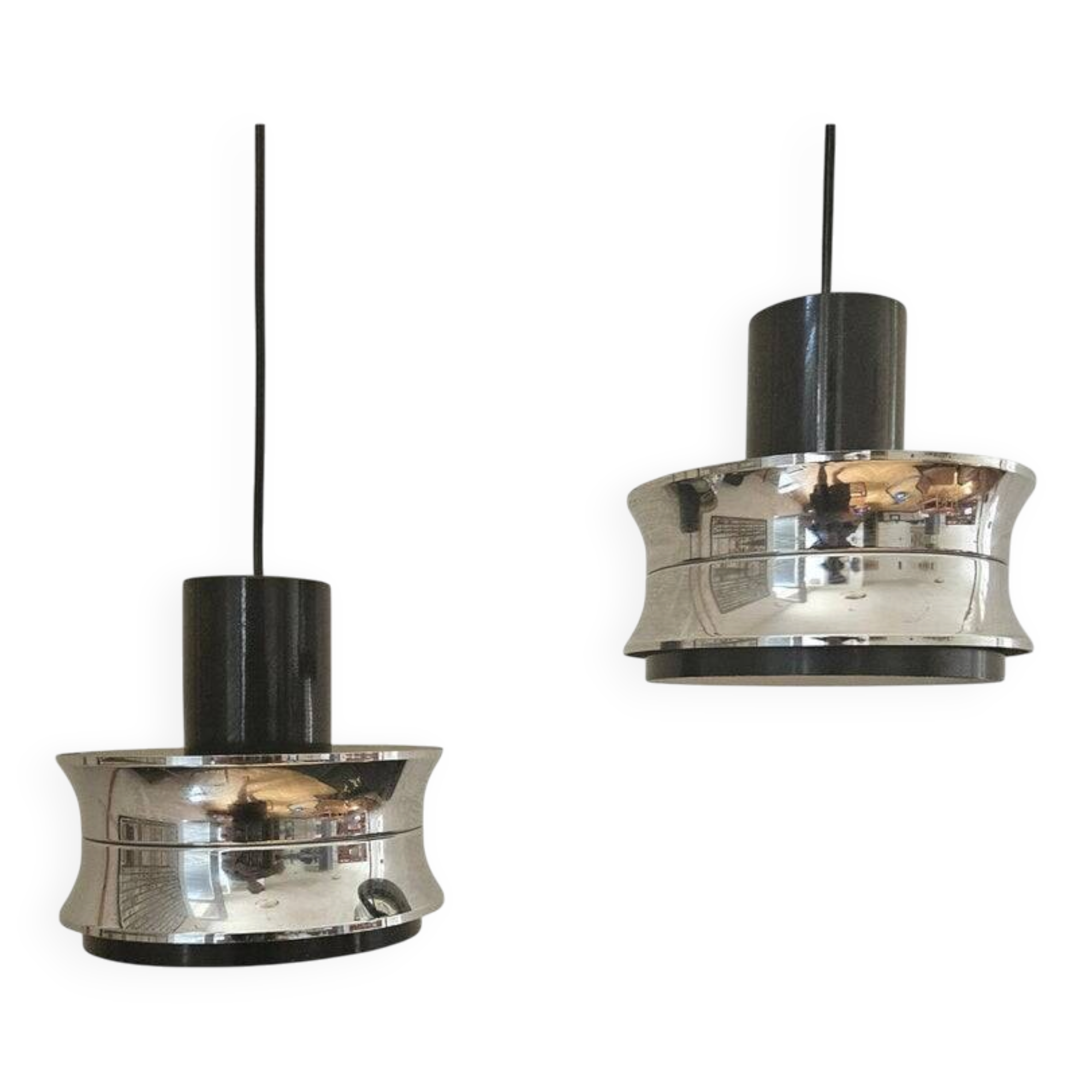 Pair of Midcentury Pendants in style of Jo Hammerborg, Denmark, 1970s