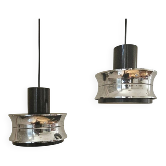 Pair of Midcentury Pendants in style of Jo Hammerborg, Denmark, 1970s