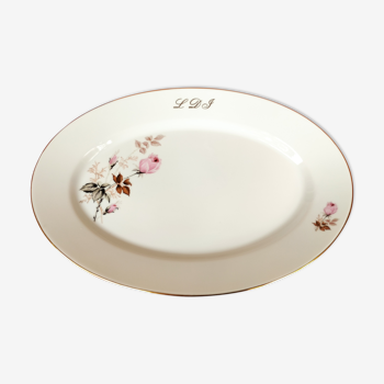 Plat ovale  en porcelaine de Limoges