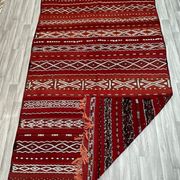 Old Zemmouri Kilim, Faltwoven Berber Rug, Handmade Moroccan Carper, Home Decor