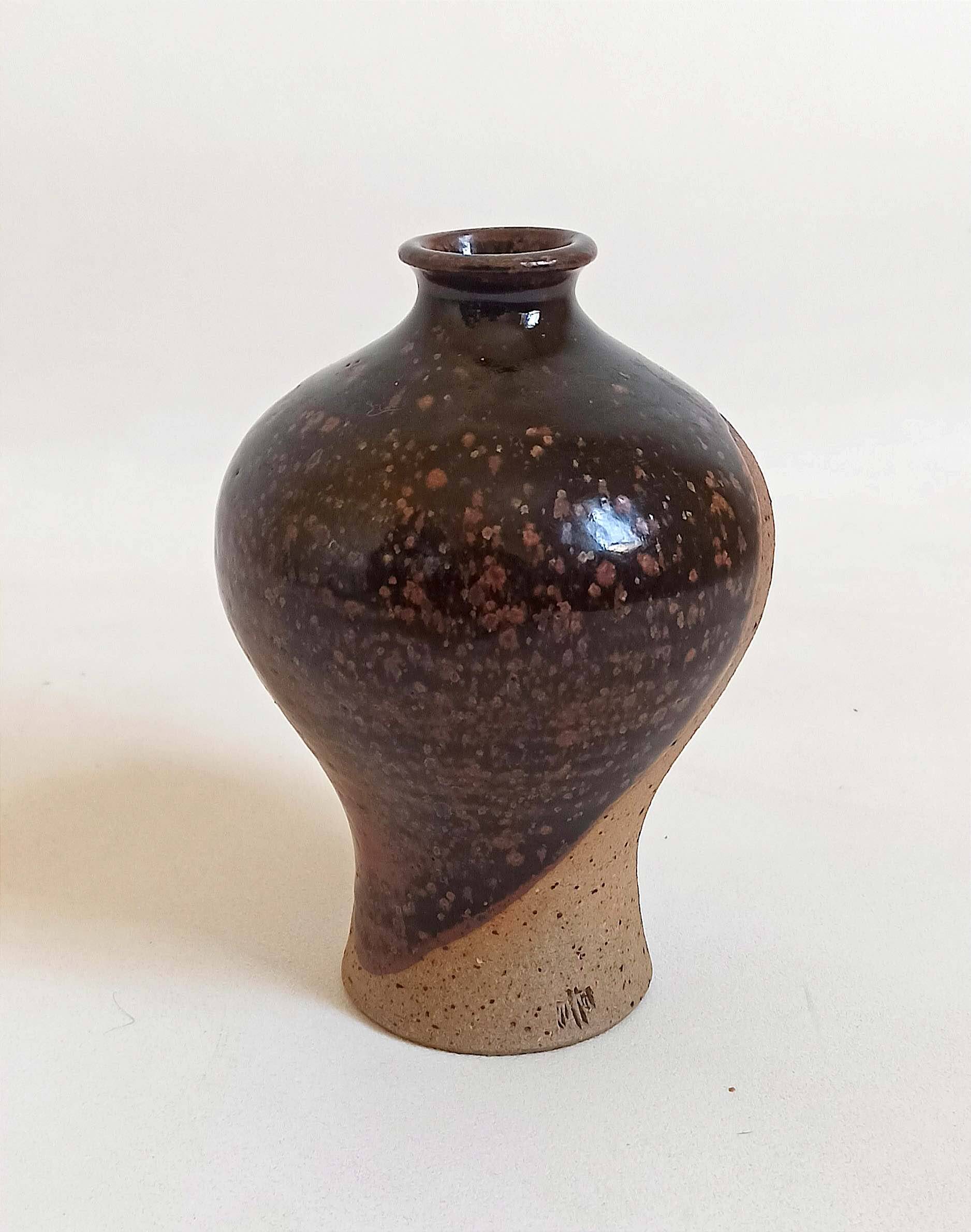 Soliflore two-tone glazed stoneware 1970s height 19 cm