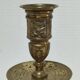 Pair of candle holders patinated bronze floral decoration early twentieth century