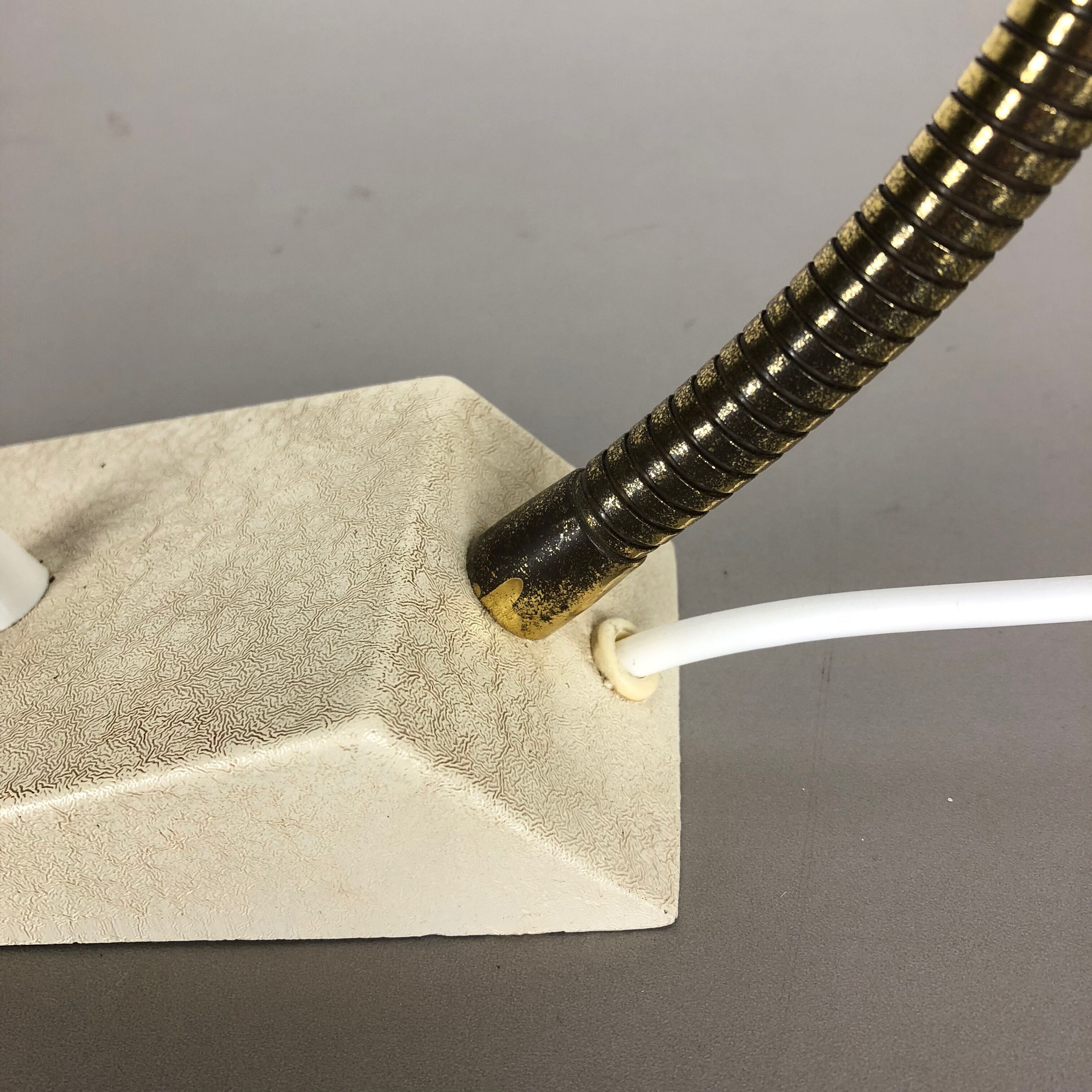 Original modernist 1960s brass metal table light by SIS Lights, Germany