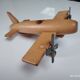 Vintage twin-engine aircraft in solid beech - Moulin Roty (1990s)