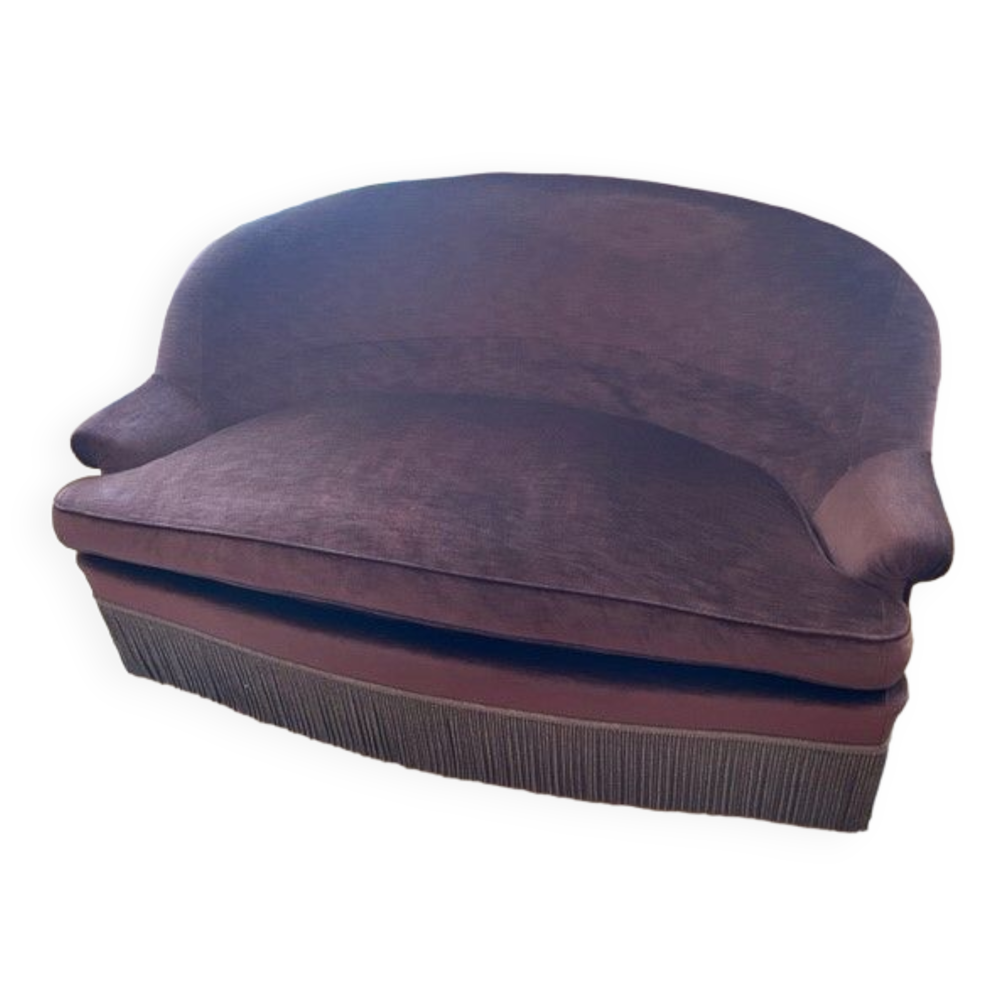 Brown velvet toad sofa